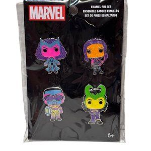 Funko Pop! Pin Marvel Universe 4-Pack Blacklight Pin Set Target Exclusive